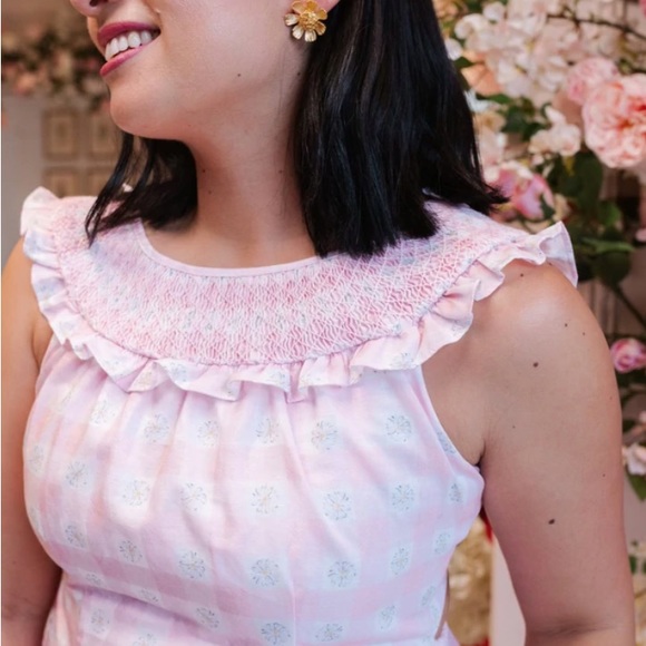 Dondolo for Loveshackfancy Women's Daisy Love Short Dress - Pink size xs. - Picture 2 of 11